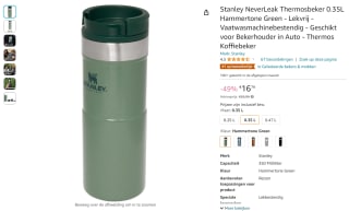 Stanley Neverleak 0,35L thermos voor €16,79