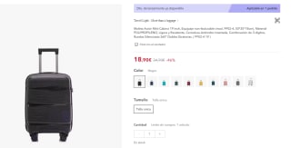 Maleta avión cabina 50x30x18cm por 18,90€