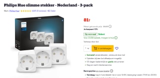 3 pack smart plug Philips hue voor €81 bij Bol.com