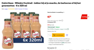 6 x Calvé Whisky cocktail saus 320 ml voor €6,22 bij Bol