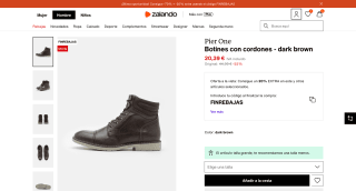 Botines hombre con cordones Pier One por 16,31€