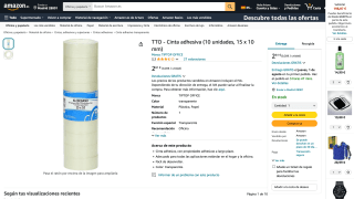 10 rollos de cinta adhesiva fina por 2,81€