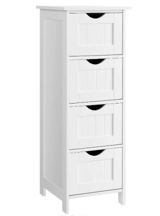 VASAGLE badkamerkast met 4 lades voor €39,59 bij Amazon.nl