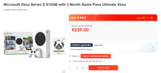 Xbox Series S + 3 maanden Game Pass Ultimate Bundel voor €239 bij ochama