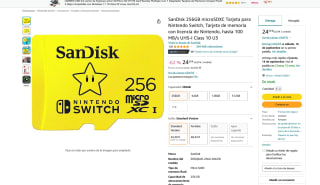 Tarjeta SanDisk 256GB microSDXC para Nintendo Switch por 25,64€