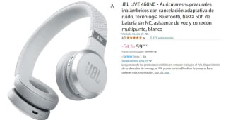 Auriculares JBL LIVE 460NC supraaurales inalámbricos con cancelación adaptativa de ruido por 59.99€