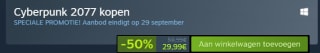 Cyberpunk 2077 voor €29,99 via Steam