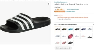 adidas Adilette Aqua slippers zwart/wit voor €11,93 bij Amazon.nl