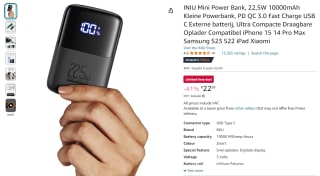 INIU Mini Power Bank 10000 mAh voor €22,99 bij Amazon