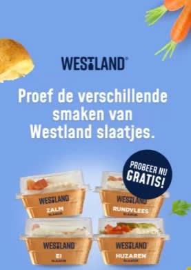 Westland slaatjes gratis proberen met cashback actie