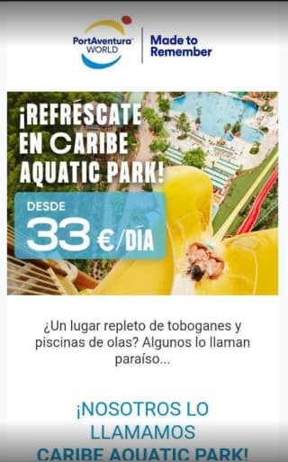 Desde 33€ entrada en Caribe aquatic park