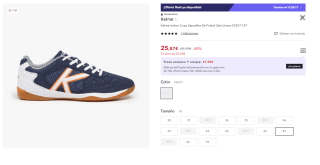 Zapatillas De Fútbol Sala Kelme Indoor Copa por 25.87€ (Cuenta Nueva 13.87€)