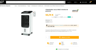 Climatizador 1550/ 3 niveles de potencia marca Jocca por 50,74€