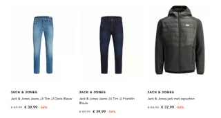 Tot 65% korting op alles van Jack & Jones + 15% extra korting dmv code bij Secret Sales