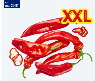 500 Gr. Rode puntpaprika's voor €1,49 bij de Aldi