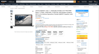 Lenovo IdeaPad 1 Gen 7 15.6" FHD por 451,25€