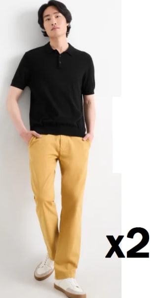 2 Pantalones Chinos Regular fit para Hombre por 15.99€