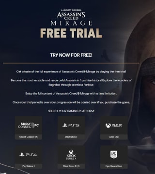 Assassin's Creed Mirage gratis proefversie voor PC, PlayStation of Xbox