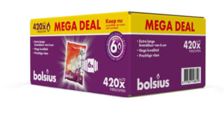 Bolsius - 420 Waxinelichtjes - 6 branduren - Grootverpakking voor €29,99 bij Kruidvat