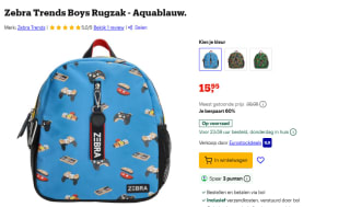 Zebra Trends Boys Rugzak Gaming voor €15,95 bij Bol