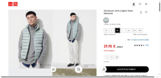 Doudoune Ultra Légère Sans Manches à 29,90 €