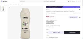 Naturel Art Cosmetics - Cuidado personal - Gel de Baño y Ducha Coco por 0,50€