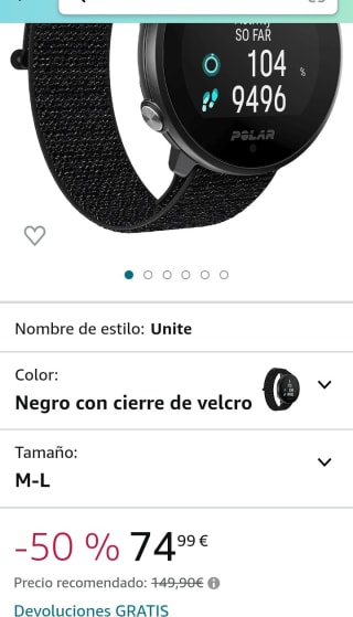 Polar Unite - Fitness Smartwatch por 74,99€.