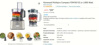 Kenwood Multipro Compact Foodprocessor voor €59 bij Amazon