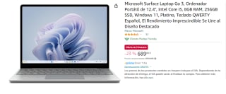 Microsoft Surface Laptop Go 3, Ordenador Portátil de 12.4", Intel Core i5, 8GB RAM, 256GB SSD, Windows 11 por 689€