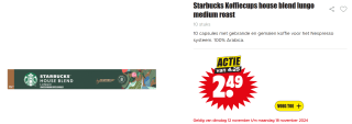 Starbucks Nespresso koffiecups voor €2,49 bij Dirk
