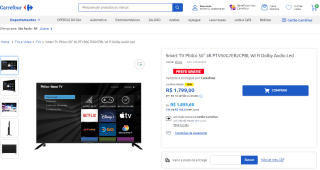Smart TV da Philco de 50 polegadas - R$ 1.799