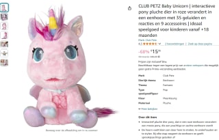 Club Petz baby unicorn voor €15,96 bij Amazon NL
