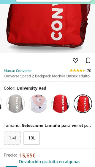 Converse Speed 2 Backpack Mochila Unisex adulto por 13,65€.