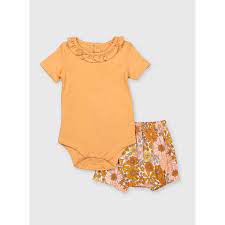 Orange Retro Floral Shorts & Bodysuit for £2.40 at Argos