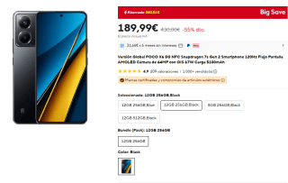 Xiaomi POCO X6 5G de 12GB/256GB por 189,99€
