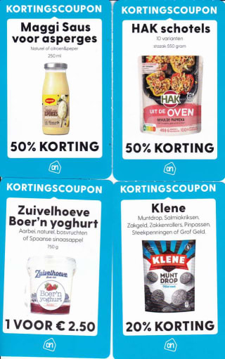 Diverse Albert Heijn kortingscoupons van maart/april 2023