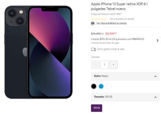 iPhone 13 Telcel 128GB por $9,899 | Descuento Suburbia