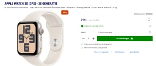 Apple Watch SE 2024 44mm Starlight Aluminium Case voor €219 bij Azerty