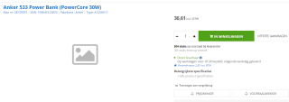 Anker 533 PowerCore 10000mAh 30W PD voor €36,61 bij Max ICT