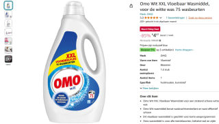 Omo Wit Vloeibaar Wasmiddel (75 wasbeurten) voor €4,47 bij Amazon NL