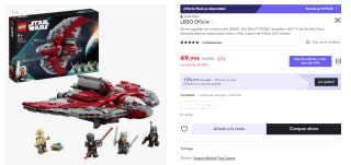 LEGO - Star Wars - Lanzadera Jedi T-6, nave estelar, con espadas láser de 599 Piezas por 34.99€