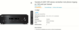 Yamaha AS-201 – Stereo versterker - voor €179 bij Amazon
