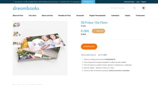 50 fotografías impresas 10x15 Gratis con Dreambooks