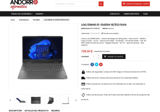 Portátil Lenovo LOQ 15IRH8 I5-12450H RTX 4060 16GB 512GB 15.6" IPS 144 Hz por 729,91€