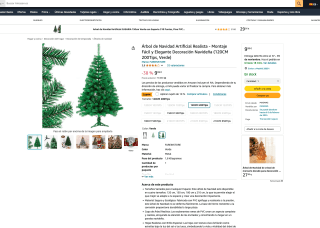 Árbol de Navidad 120cm 200 Puntas Realista por solo 8,99€