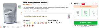 500g 100% Creatina Monohidrato. 200 Mesh. En polvo. Sin aditivos por 9,90€