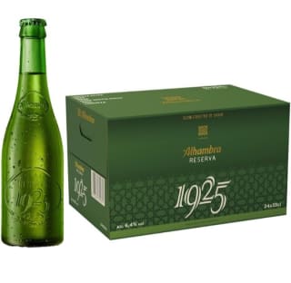 Pack de 24 × 33cl Cerveza Alhambra Reserva por 20,46€.