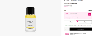 Eau de parfum Radical Rose - Matière première 50ml à 144,08€