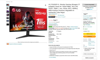 Monitor LG 27GQ50F-B Gaming Ultragear 27" Panel VA 1920x1080p por solo 164,99€