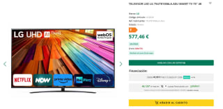 TV LG 75UT81006LA 75" LED UltraHD 4K HDR10 WebOS por 572,46€